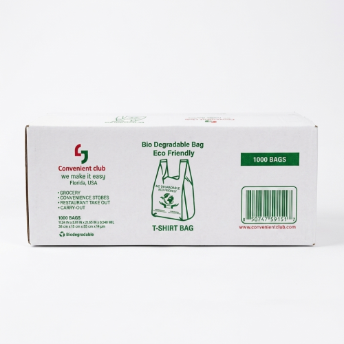 Convenient club biodegradable t-shirt bag 1000ct