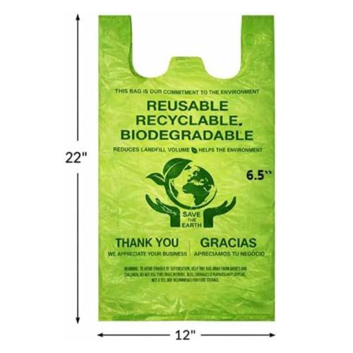 Convenient club biodegradable t-shirt bag 1000ct